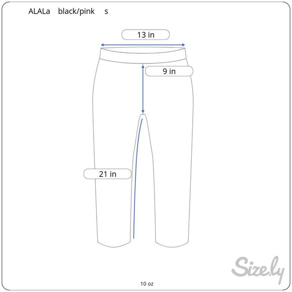 Alala Blocked Crop Tights S Mid Rise Fitted Stretch Running Black Magenta - Picture 7 of 7